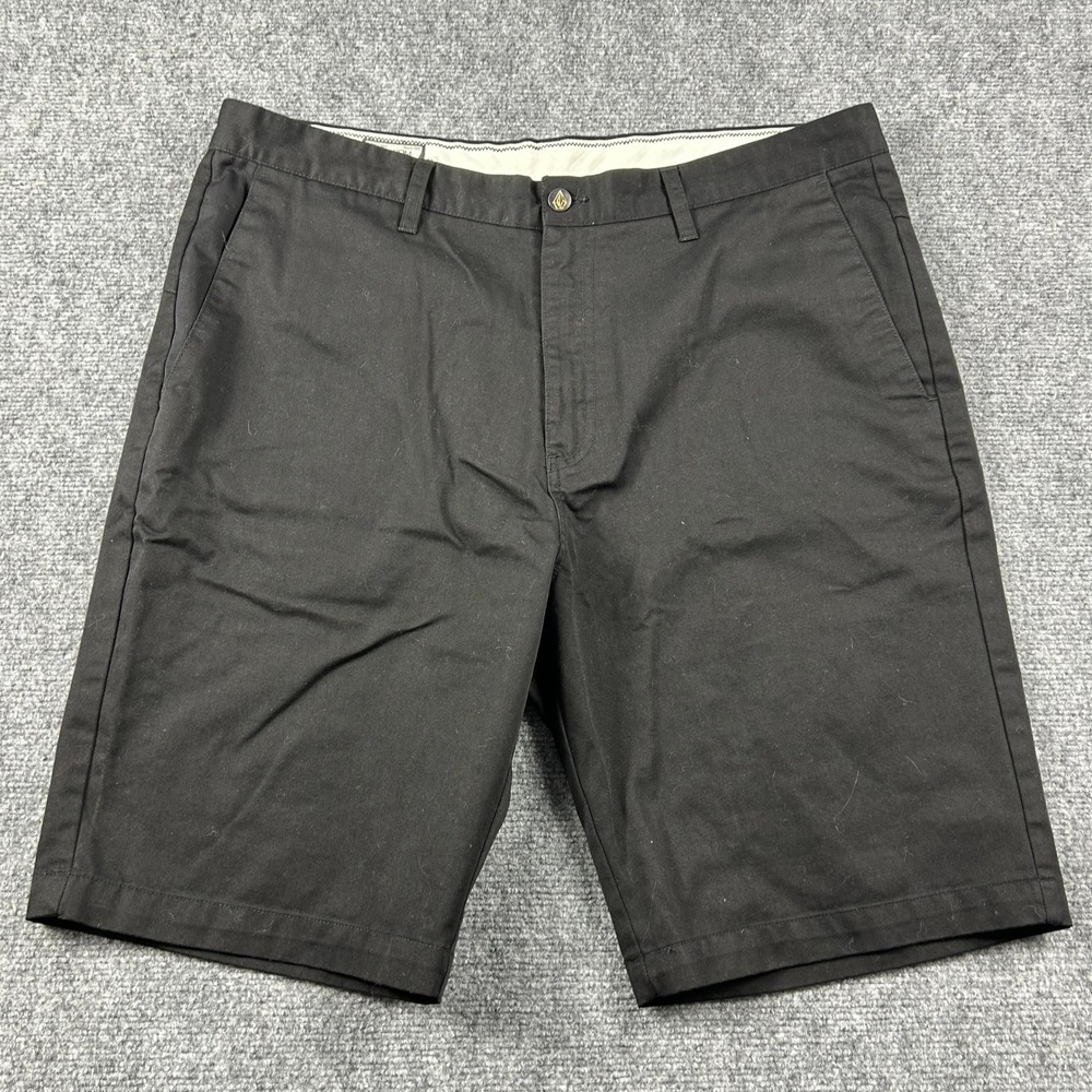 Volcom Chino Shorts Mens 38 Black Corpo Class Walk Skate Casual Summer